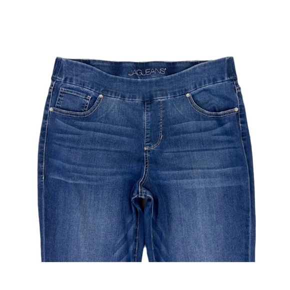 Jag Pull On High Rise Slim Ankle Length Jeans 16 Pearl Details Raw Hem Stretchy - Picture 4 of 9